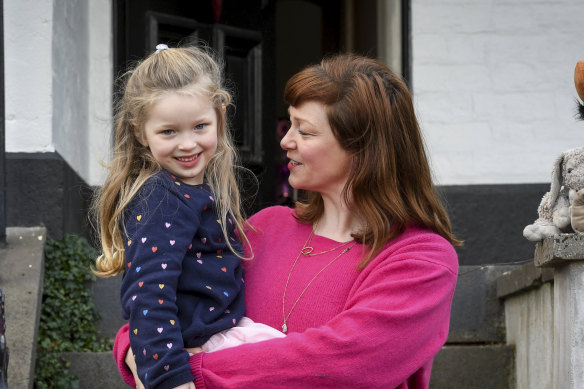 Waiting game: Caitlyn and her daughter Norah have received no information about the COVID-19 risk to Norah's childcare centre.