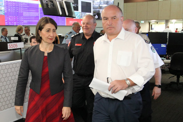 Premier Gladys Berejiklian and
Emergency Services Minister David Elliott on Saturday.