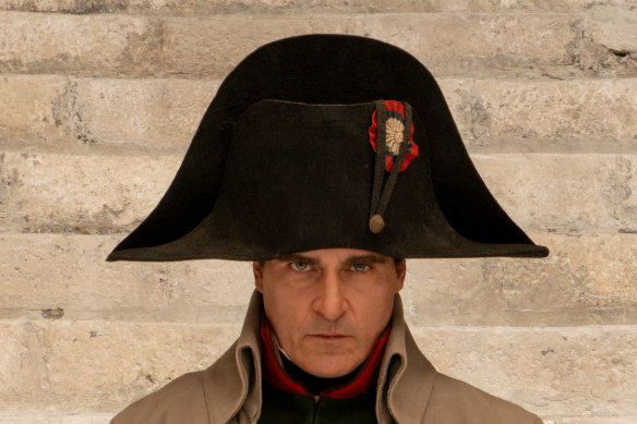 Joaquin Phoenix as Napoleon Bonaparte.