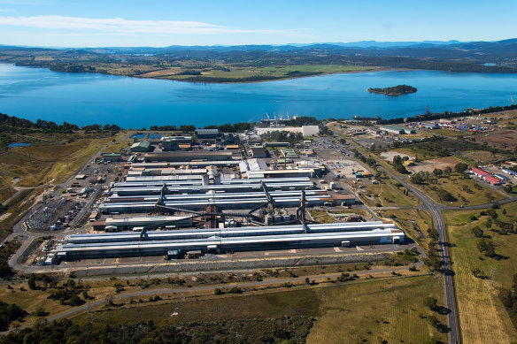 Rio Tinto’s Bell Bay aluminium smelter on the Tamar River in Tasmania.