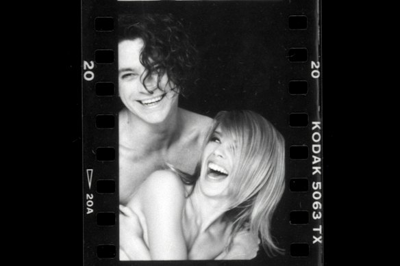 Minogue with INXS frontman Michael Hutchence.