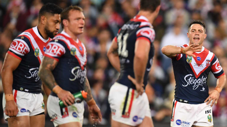 Field general: Cooper Cronk talks to his teammates on a night where his greatest value was as a game manager.