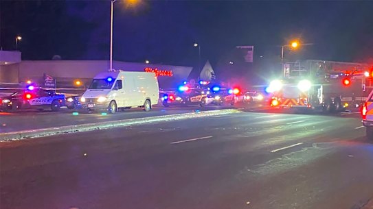The scene after a shooting at a gay nightclub in Colorado Springs, Colorado.