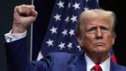 Donald Trump gestures to the audience at a rally in North Carolina this week.
