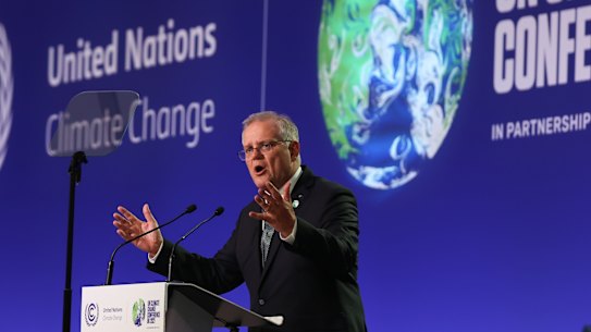Prime Minister Scott Morrison told the United Nations climate conference in Glasgow that scientists and engineers would drive Australia’s path to net zero emissions.
