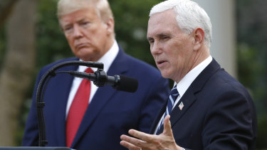 Mike Pence, pictured with Donald Trump, says the US is on a similar trajectory to Italy.