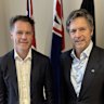 Melbourne Lord Mayor Nick Reece (right) with NSW Premier Chris Minns on a 36-hour visit to Sydney.