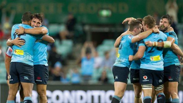 Test of character: NSW fought back from a 20-7 half-time deficit to beat the Rebels 23-20. 