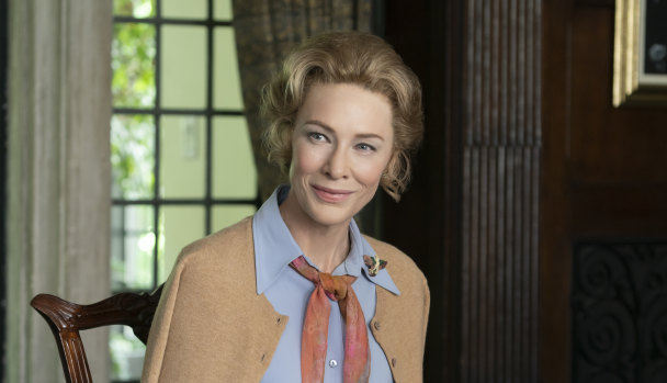 Cate Blanchett as Phyllis Schlafly in Mrs America.