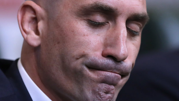 Unimpressed: Spanish football president Luis Rubiales will appoint a new boss on the eve of the World Cup.