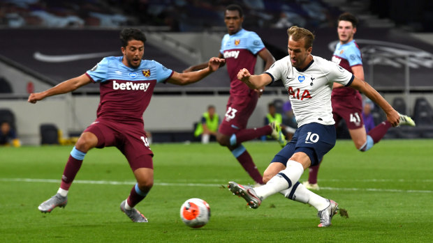 Harry Kane scored Tottenham's second after missing an earlier chance.