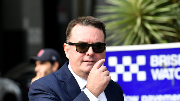Former Logan mayor Luke Smith  is seen arriving at the Brisbane Magistrates Court in May. 