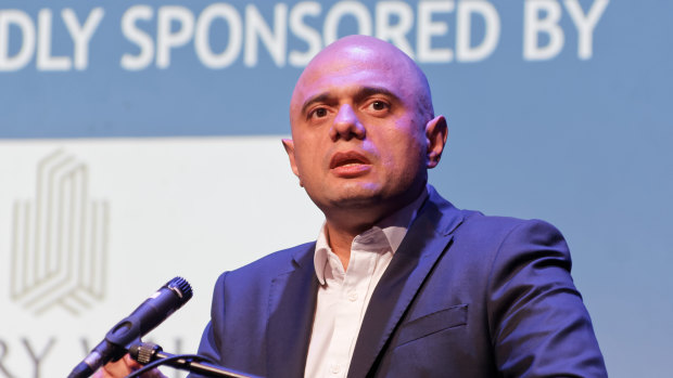 UK Home Secretary Sajid Javid at the Conservative Progress conference in London. 