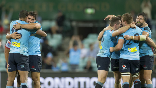 Test of character: NSW fought back from a 20-7 half-time deficit to beat the Rebels 23-20. 