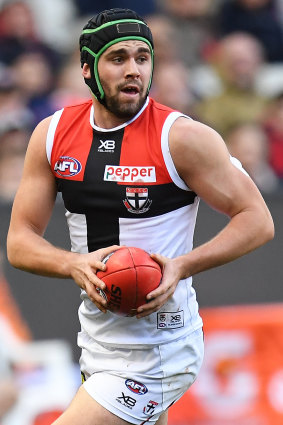 Paddy McCartin dons the head protection.