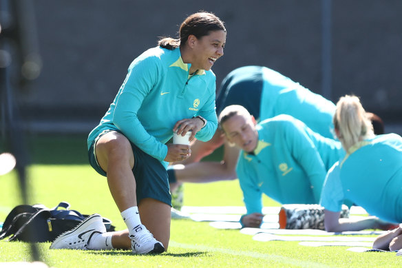 Sam Kerr confirmed she has recovered from a calf injury and is available to play against Canada on Monday night.