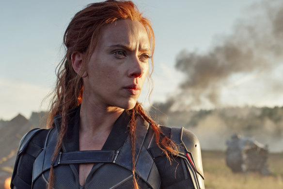 Not much to see here: Scarlett Johansson in Black Widow.