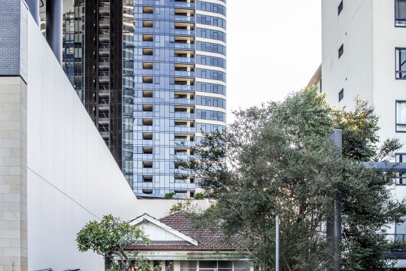 High density housing beside suburban housing 