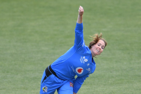 Leg-spinner Amanda-Jade Wellington. 