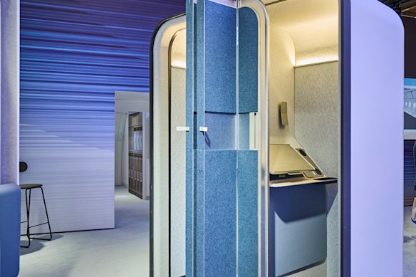 A quiet place to work on a long flight.