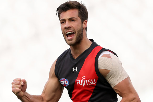 Kyle Langford celebrates a goal.