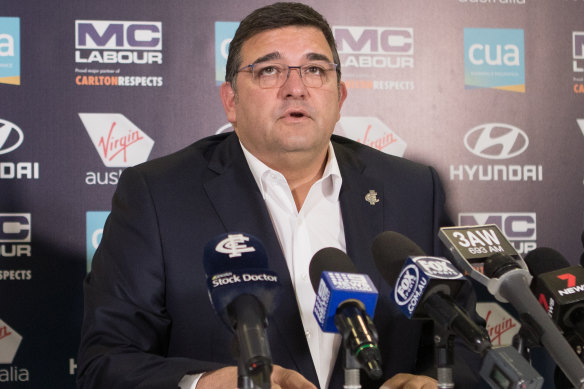 Mark LoGiudice will remain as Carlton president for the 2021 season.