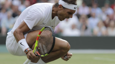 Rafael Nadal celebrates his win against Sam Querrey.
