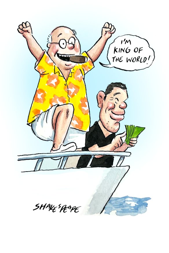 James Packer’s yacht is up for hire.