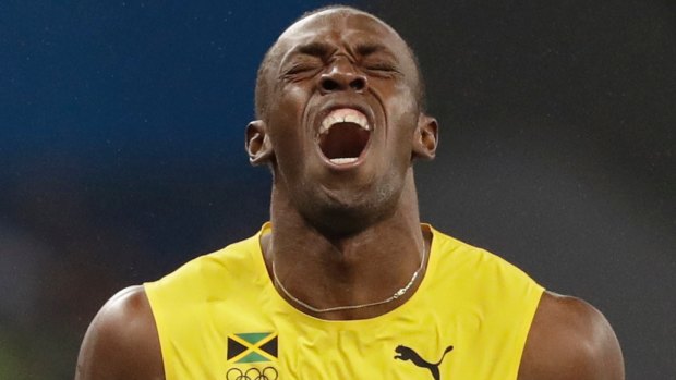 Usain Bolt wins the 200m at the  2016 Olympics in Rio.