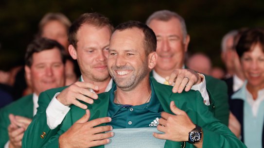 Coveted jacket: Sergio Garcia broke a long major drought at the Masters in 2017.