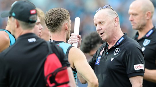 Port Adelaide’s plan for Ken Hinkley to serve out the remaining year of his contract then handover to Josh Carr is under question because of the team’s spluttering form.