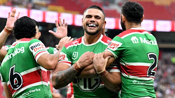 Latrell Mitchell’s move to centre proved a winner against the Dolphins.