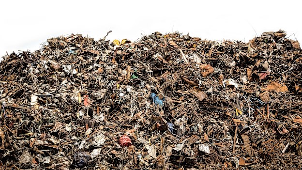 The heap: Construction waste piled high.
