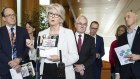 Member for Indi Dr Helen Haines during a press conference on the report, ‘Protecting Australia’s Whistleblowers: The Federal Roadmap’ in 2022.