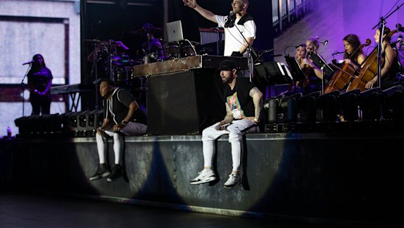 Eminem and hype man Mr Porter.