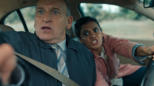 Christopher Eccleston and Madeleine Madden in Chasing Millions.