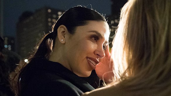 El Chapo's wife, Emma Coronel, 29, left, leaves Brooklyn Federal Court earlier this month.