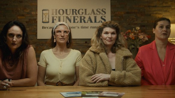 A short film that grew out of an idea for a six-part comedy series: (from left) Lee McClenaghan, Brigitte Jarvis, Holly Hargreaves and Jennifer Monk in The Hourglass Parlour.