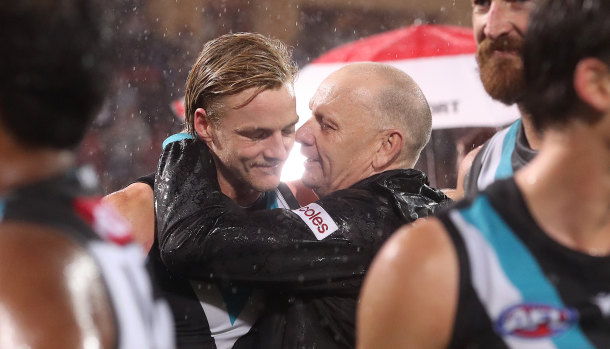 Bergman has a close relationship with Port Adelaide coach Ken Hinkley.