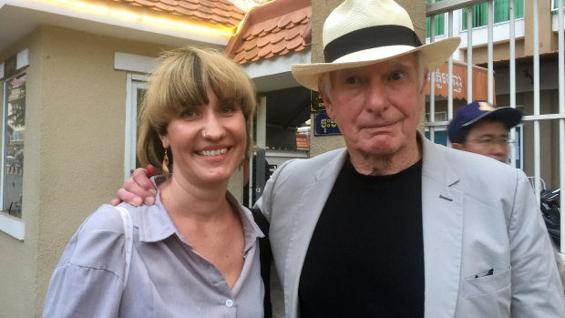 Australian director Peter Weir with Jesse Ricketson's partner Alex in Cambodia on Thursday.