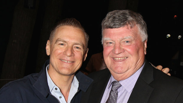 Gander’s mayor at the time of 9/11, Claude Elliott, backstage at the musical’s Broadway run.