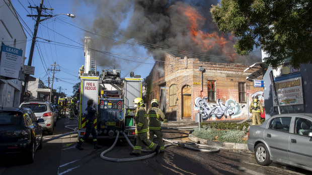 Emergency crews respond to a fire on Australia Street. 