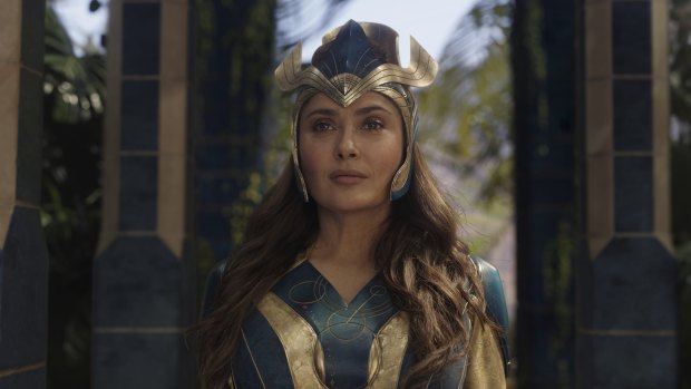 Ajak (Salma Hayek) in Eternals.