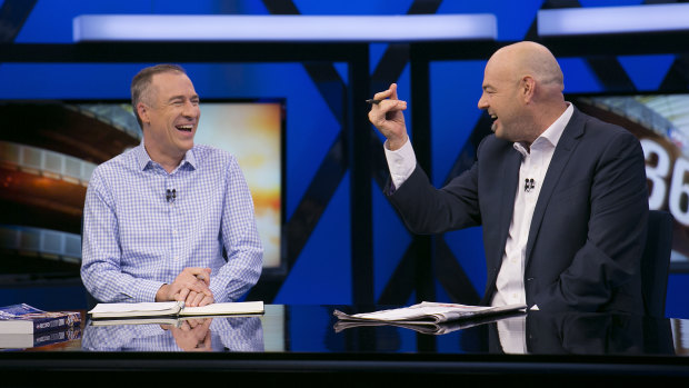Gerard Whateley (left) and Mark Robinson on AFL 360.