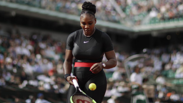 Au revoir: Serena Williams in action at this year's French Open in the controversial outfit.