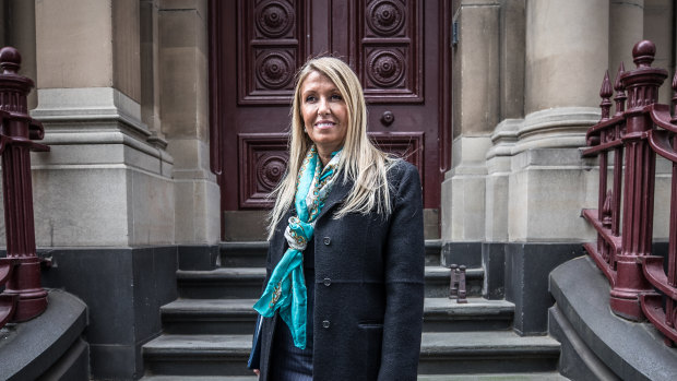 Martha Tsamis, owner of Inflation nightclub, outside the Supreme Court on Wednesday.