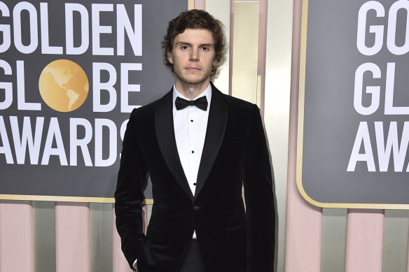 Evan Peters wins his first Golden Globe for portraying serial killer Jeffrey Dahmer.