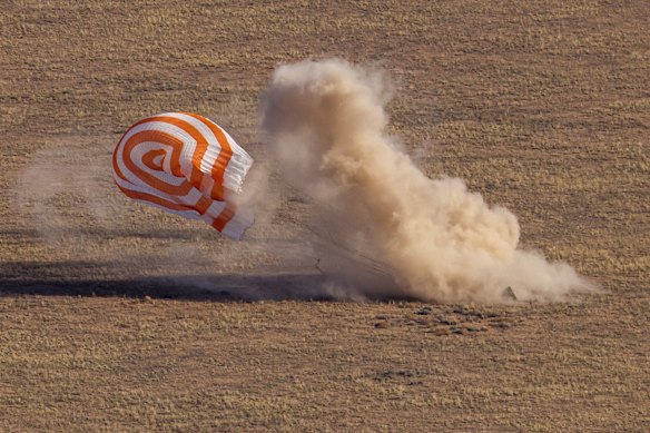 The Soyuz package landed in Kazakhstan in 2023.