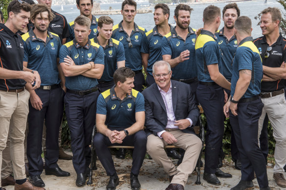 Prime Minister Scott Morrison hosts the Australian & New Zealand cricket teams at Kirribilli House.