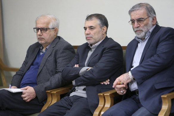 Iranian nuclear scientist Mohsen Fakhrizadeh, right, and his team were targeted by the Mossad.